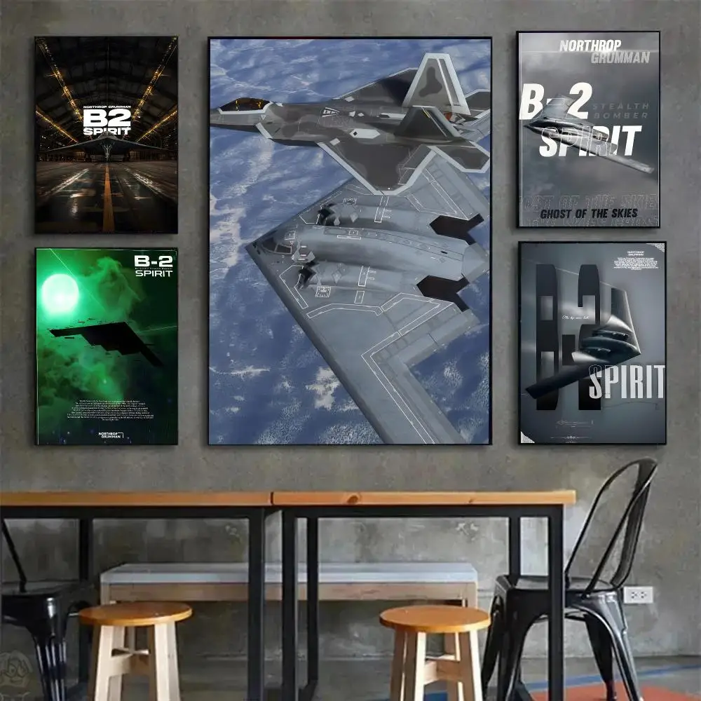 Aircraft Military B2 Spirit Poster Painting Wall Art Mural for Living Room Home Decor and Gifts