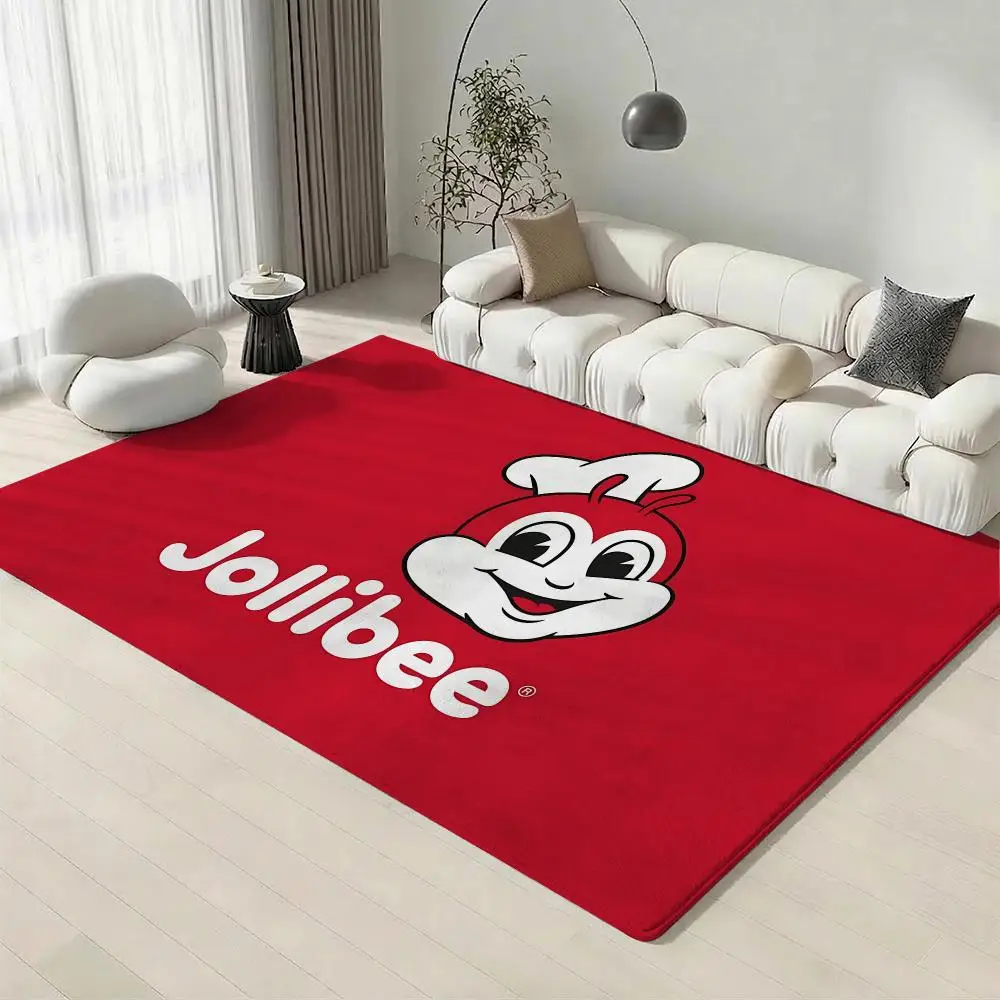 Popular Brand Jollibee Floor Mat Eco-Friendly Flannel Doormat Non-Slip Odorless Soft Short Plush Indoor Floor Rug