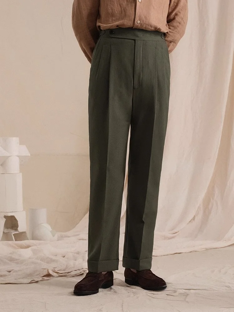 

Cultum Armor Series Men's Casual Trousers Strong Twist Linen Blend Long Pants Busin Gentleman Sle Polyester 82% Linen 9%...