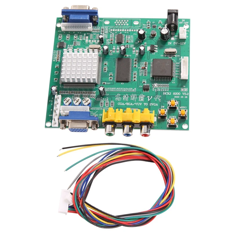 Arcade Game Decoder Board RGB CGA EGA YUV to VGA HD Video Converter Board 1 VGA Single Output for CRT LCD PDP Monitor