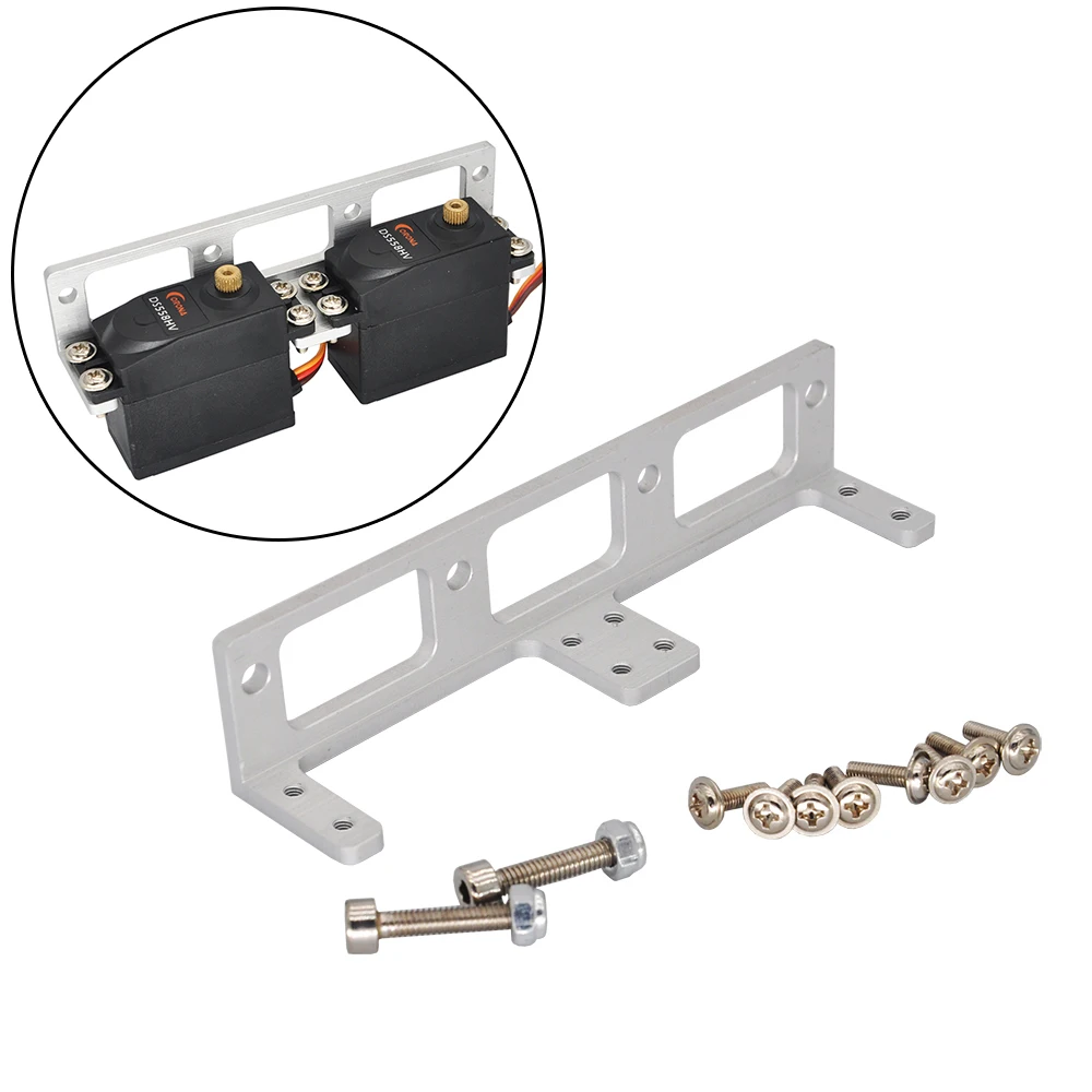 RC Car Boat Aluminum Alloy Servo Mounting Bracket for  MG995 996 Standard Servo L-Shaped Dual Servo Bracket Accessories