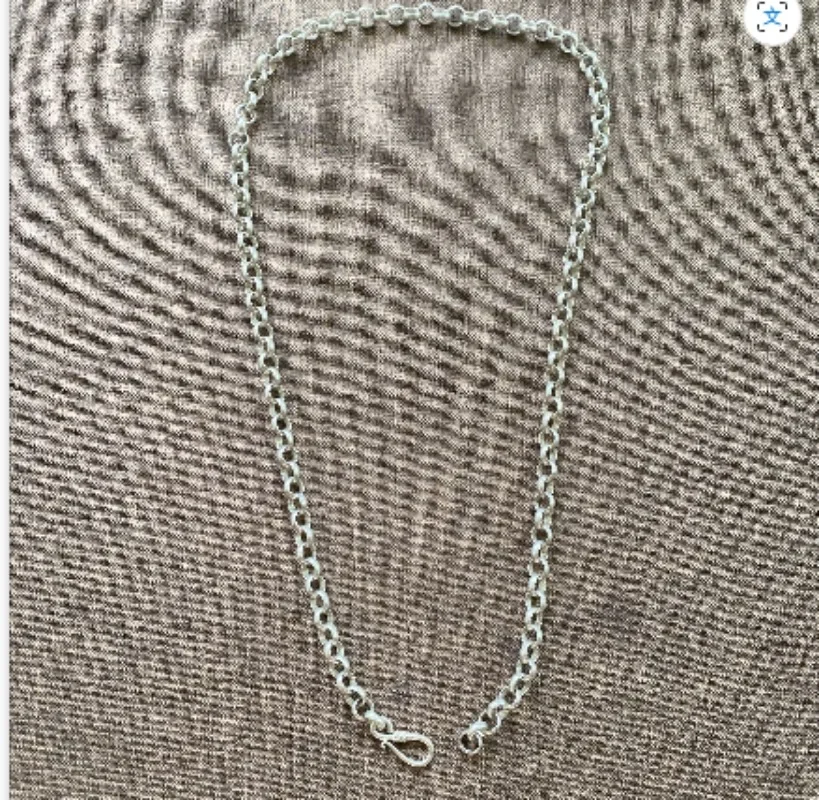 Unisex Weiße Kupfer-Rolo-Kette Halskette Vintage S-Haken-Verschluss Retro Silberton Täglicher Streetwear-Schmuck – Detail 2