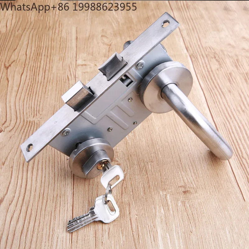 Security Door Stainless Steel Lock Cylinder Channel Fire Door Lock Indoor Universal Locks Double Door Handle Lock Home Hardware