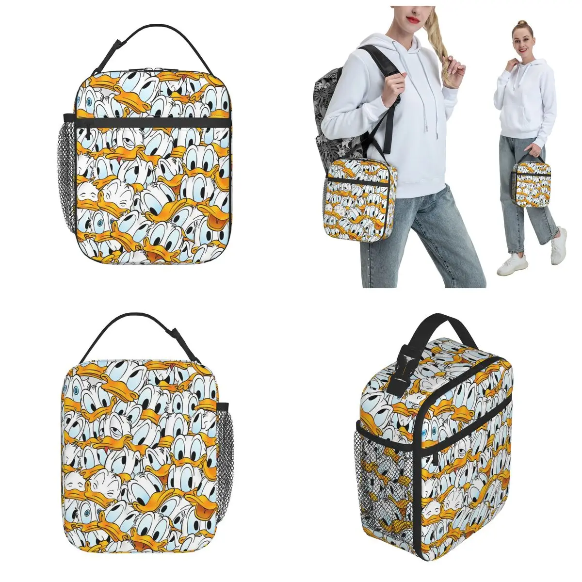 Donald Duck Insulated Lunch Bag Food Bag Portable Thermal Cooler Lunch Boxes For School Office