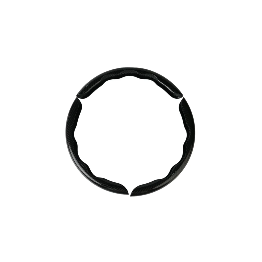 Anti-Slip Carbon Fiber Steering Wheel Cover 3PCS Set Universal 14-16 Inch Scratch-Resistant Car SUV Truck Interior Accessories 5