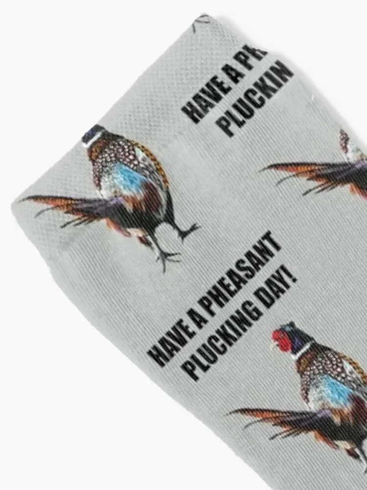 HAVE A PHEASANT PLUCKING DAY fun slogan on a colourful pheasant design Socks fashionable cotton Boy Child Socks Women's