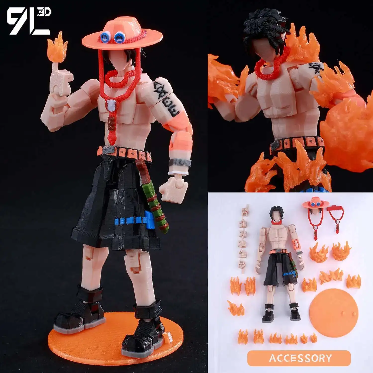 9L3D Gedrukt Anime Karakters Lucky 13 Zoro Dummy Actiefiguren Monkey D.Luffy Multi-Jointed Beweegbare Shapeshift Mannequin Speelgoed