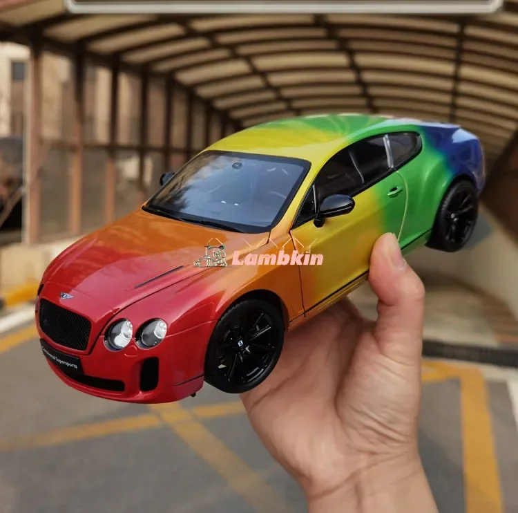 welly 1:18 Bentley Continental GT sports supercar rainbow version alloy car models Ornaments miniature commemorative gifts