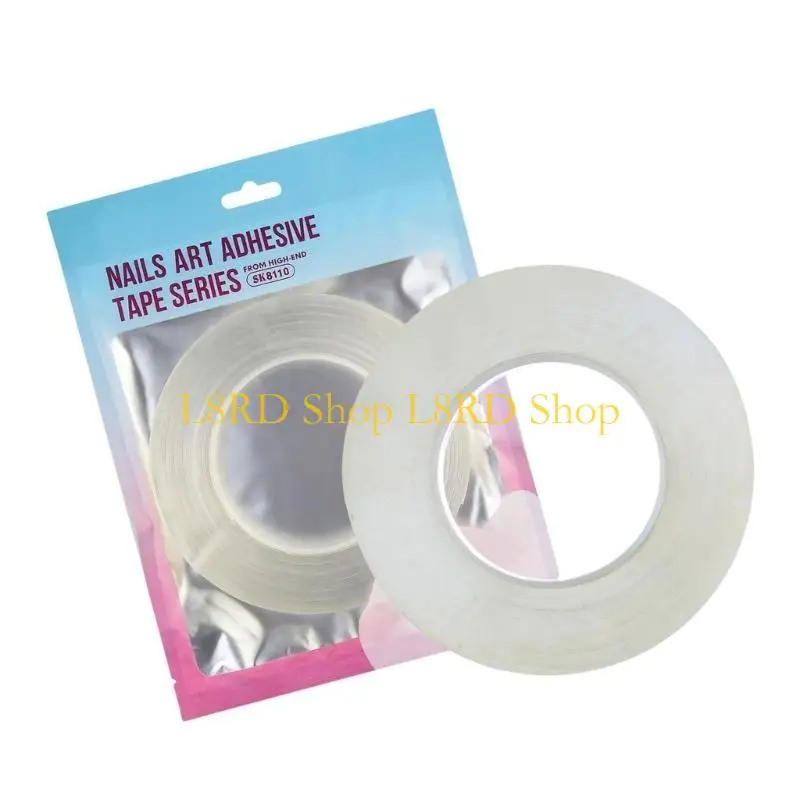 L8RD 허위 팁 양면 접착 테이프 네일 아트 홀더 용 투명 테이프 홈 인테리어 용 네일 디스플레이 테이프에 누르기