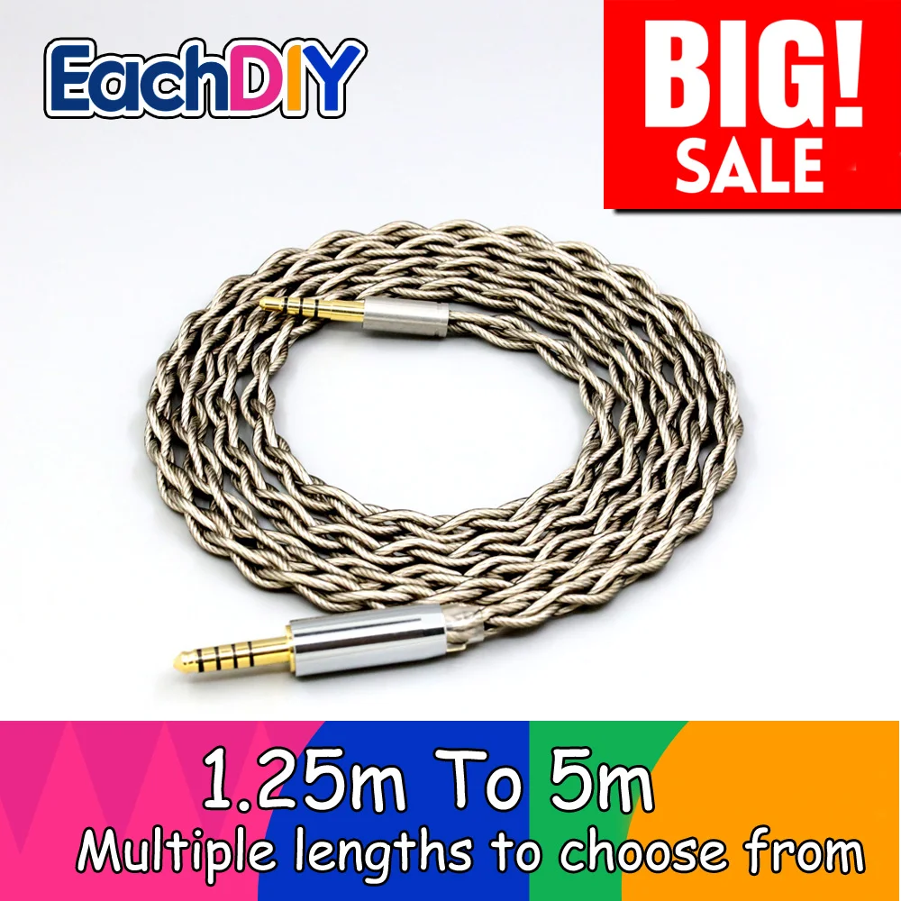 99% الفضة النقية + الجرافين الفضة مطلي درع سماعة كابل ل Fostex T60RP TR-80 TR-90 hifeman الطبعة S ديفا HE-R10