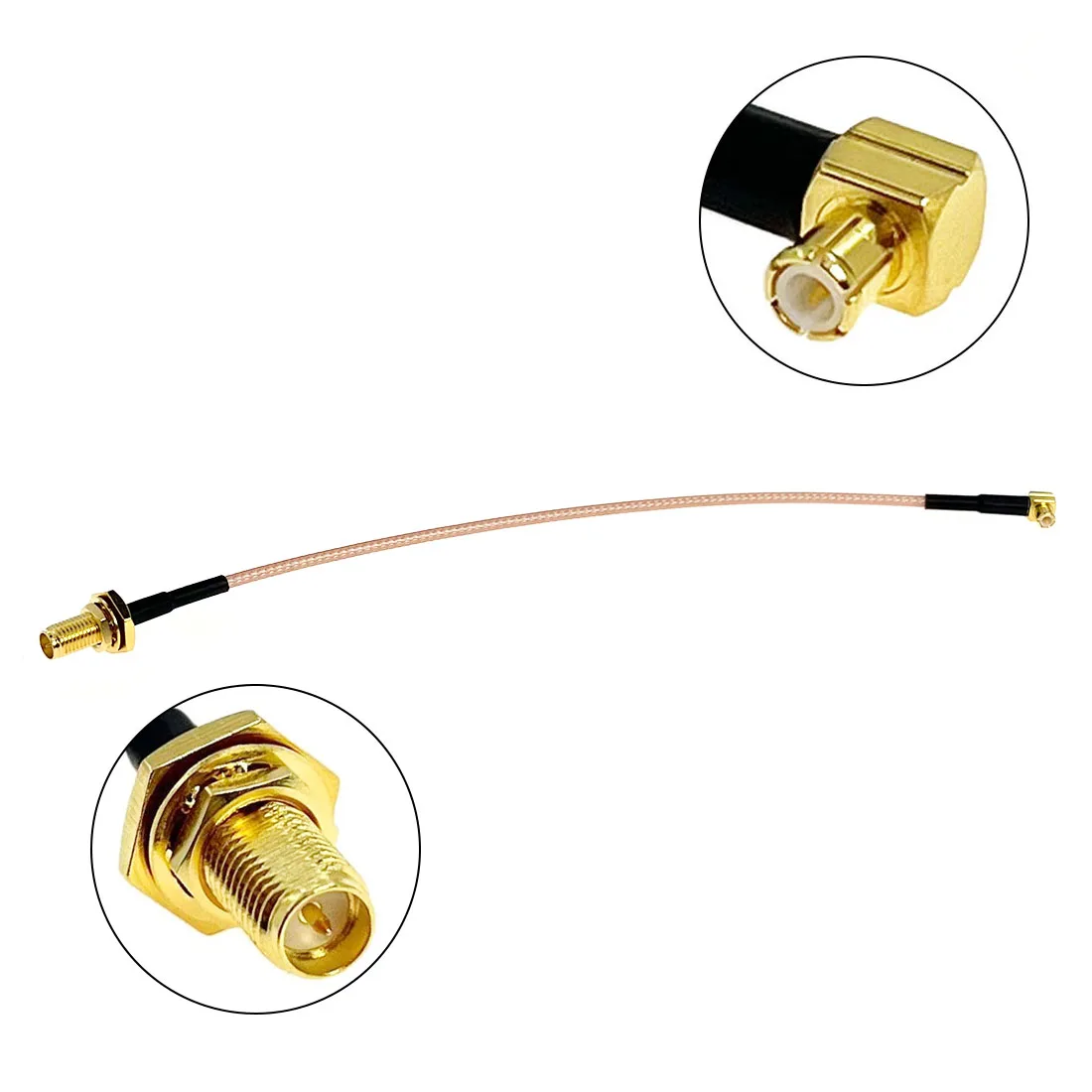 New RP SMA Female Jack to MCX Male Plug Right Angle Jumper Cable RG316 15cm 6inch for Wifi Antenna