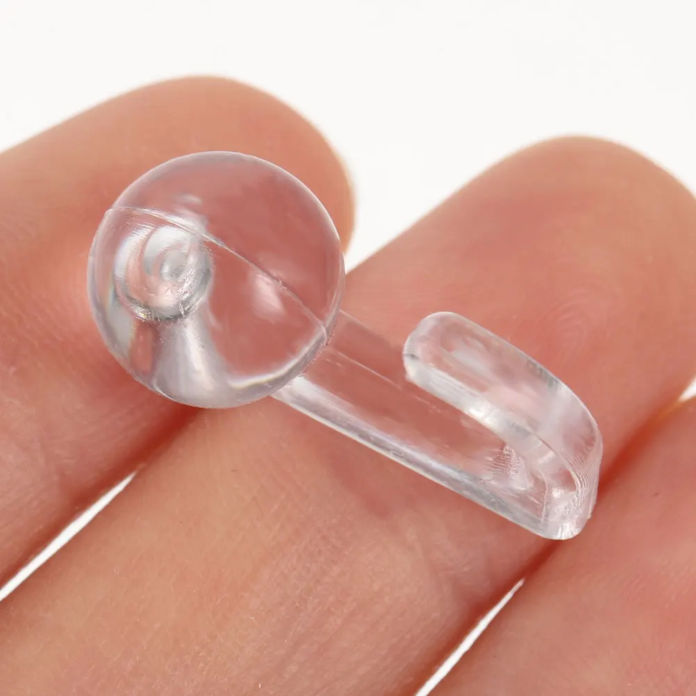 

100Pcs Transparent White Push Pin Hooks Stylish Thumb Tacks for Cork Board Accessories