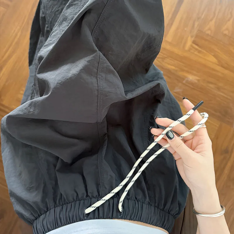 Damskie luźne spódnice spadochronowe Harajuku Vintage Streetwear ze sznurkiem, długa spódnica damska letnia z elastyczną talią, jednolite spódnice maxi