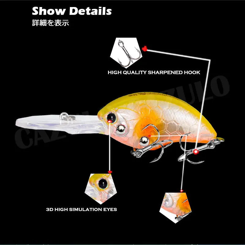 Fishing Accessories Lures Crankbait 12.3g 50mm Floating 0.8-3m Crank Minnow Isca Artificial Bait Wobbler Pesca Pike Fish Leurre