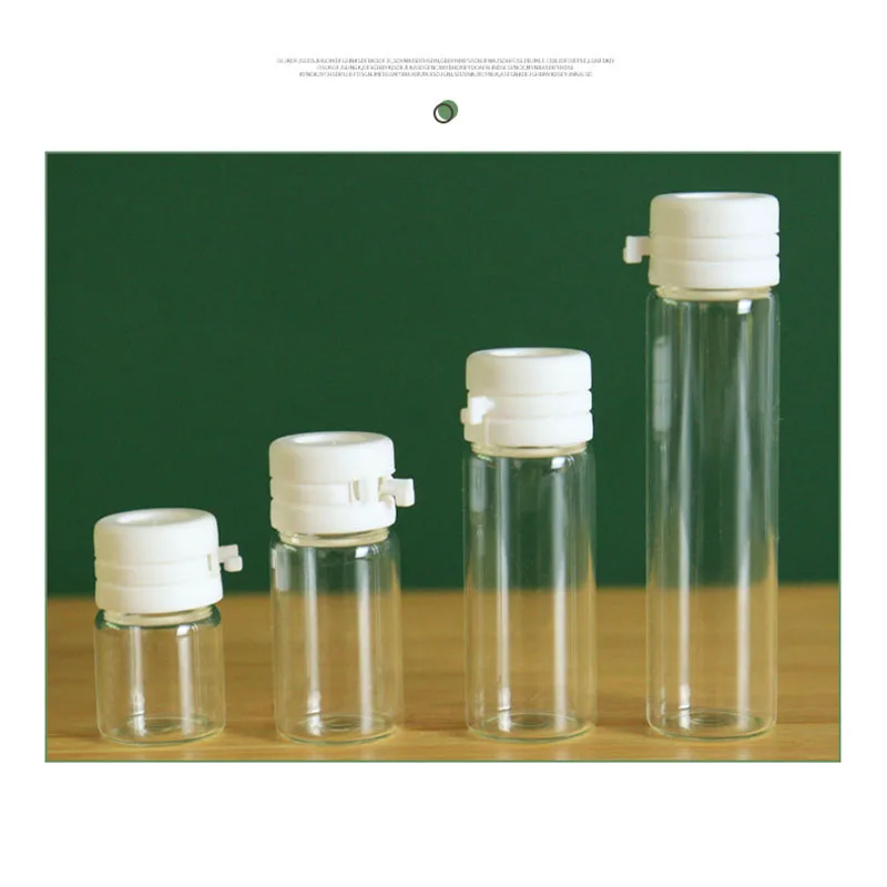 Bouteilles d'huile essentielle vides en verre transparent, 100 pièces, 1/2/3/5ml, pot cosmétique, bouchon blanc, flacons de parfum, bouteille d'échantillon d'essence