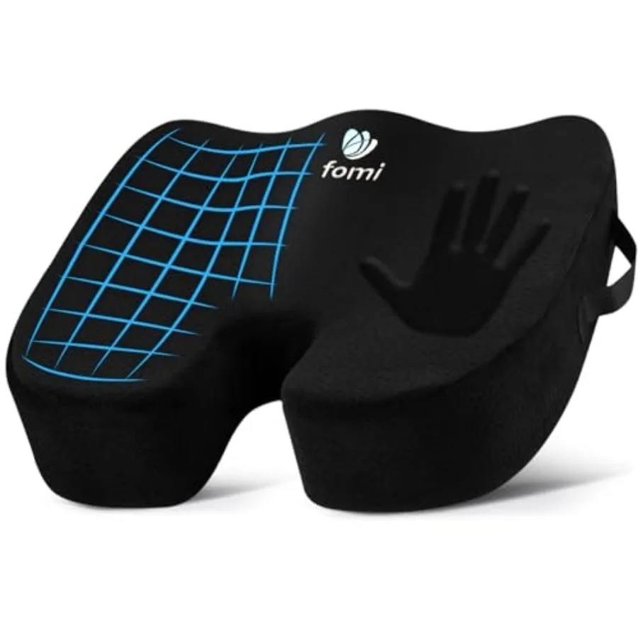 

Ортопедическая подушка FOMI из пены с эффектом памяти, особо толстая и жесткая, для сиденья с поддержкой копчика, черная, большая, для автомобиля, грузовика, офисного кресла, инвалидной коляски