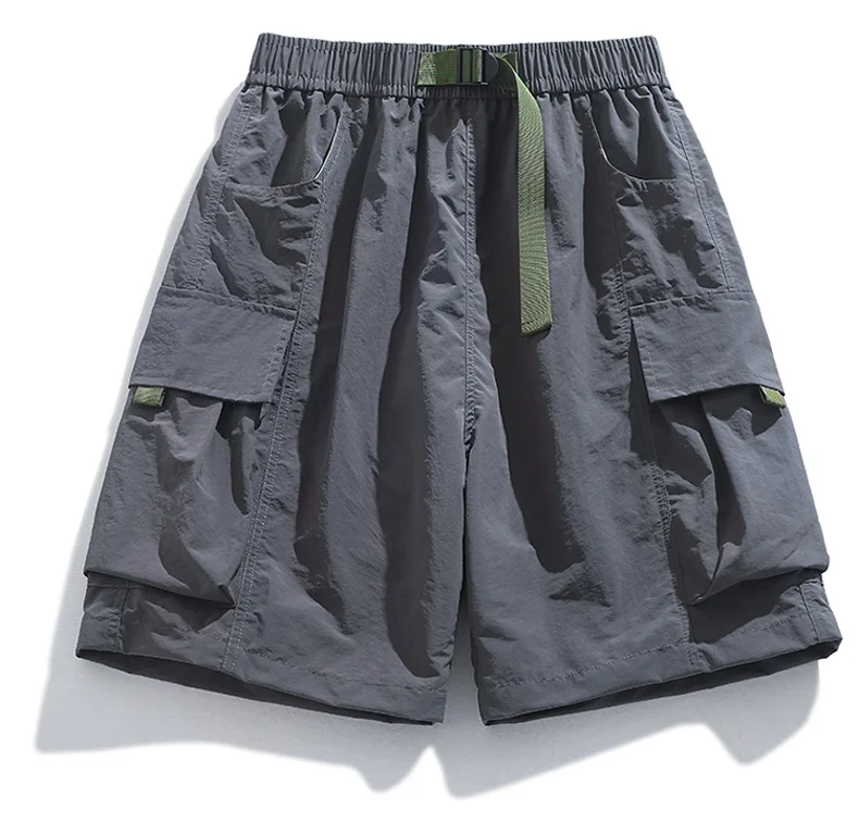 Skateboard-Shorts für Damen, Sommer, lässig, lockere Shorts mit Gürtel, Herren, große Tasche, Cargo-Shorts, atmungsaktiv, Bermuda, gerade Shorts – Detail 10