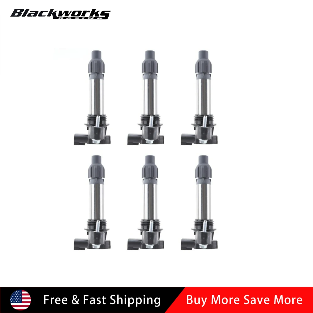 

UF569 12590990 12610626 12618542 12632479 6X High Performance OEM Ignition Coil & Spark Plugs for GMC Chevy Cadillac UF569