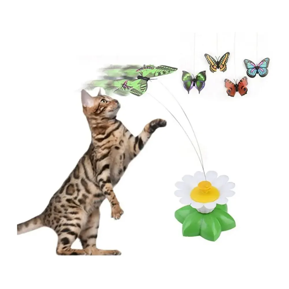 

Automatic Electric Rotating Cat Toy, Colorful Butterfly, Bird,Plastic Funny Pet Dog, Kitten Interactive Training