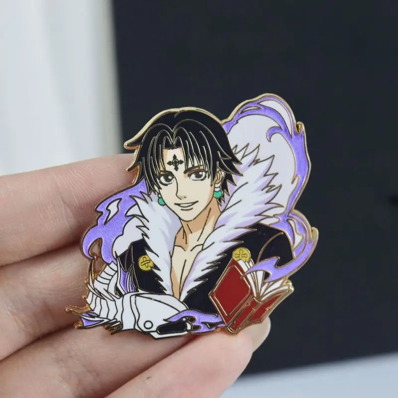 New Anime Hunter X Hunter Enamel Pins Kurapika Chrollo Hisoka Gon Killua Metal Badge Backpack Accessory Lapel Pin view 6
