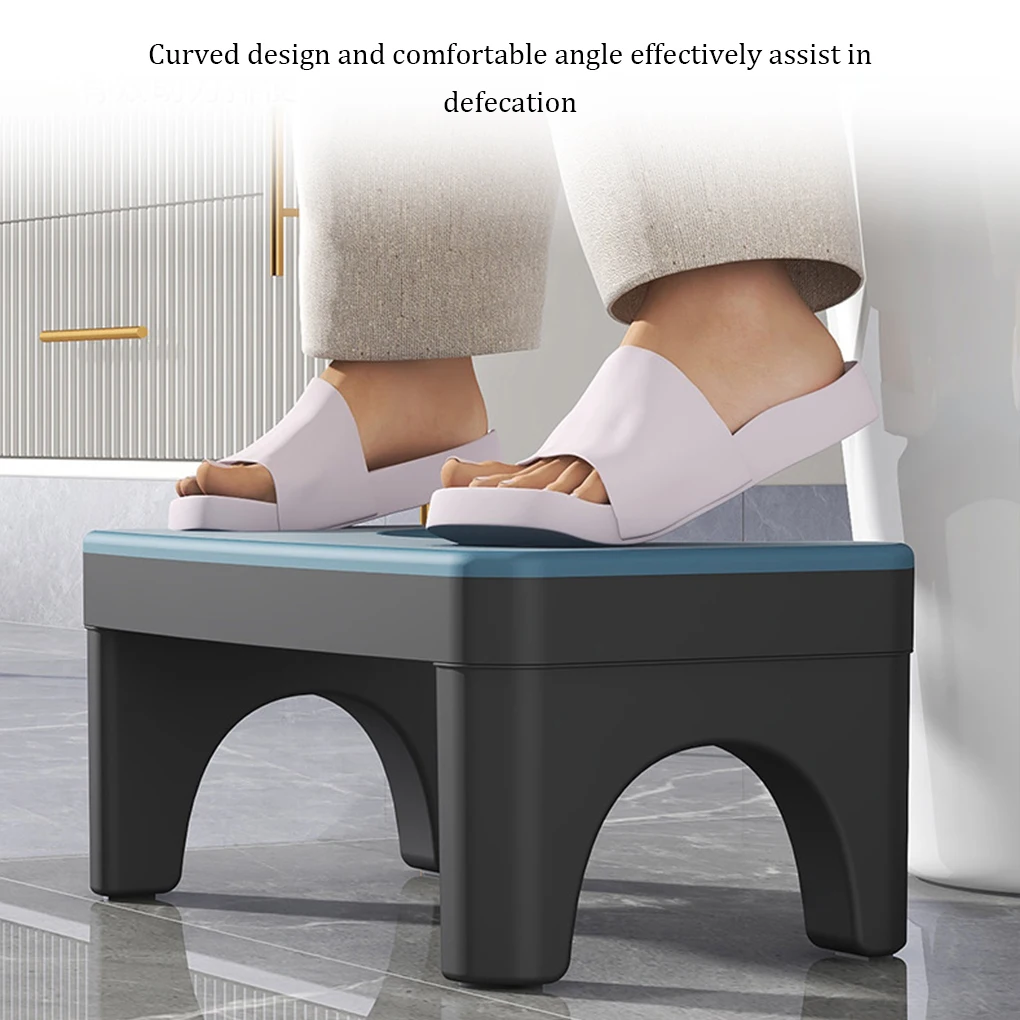 Taburete escalonado para suministros de baño, reposapiés estable con soporte de carga y ahorro de espacio, taburete para inodoro, diseño curvo