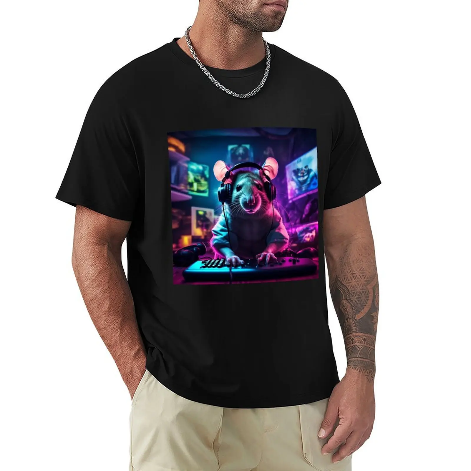 

Rodent Realms: A Gaming Rat's Odyssey T-Shirt Fitness Training Breathable Tee