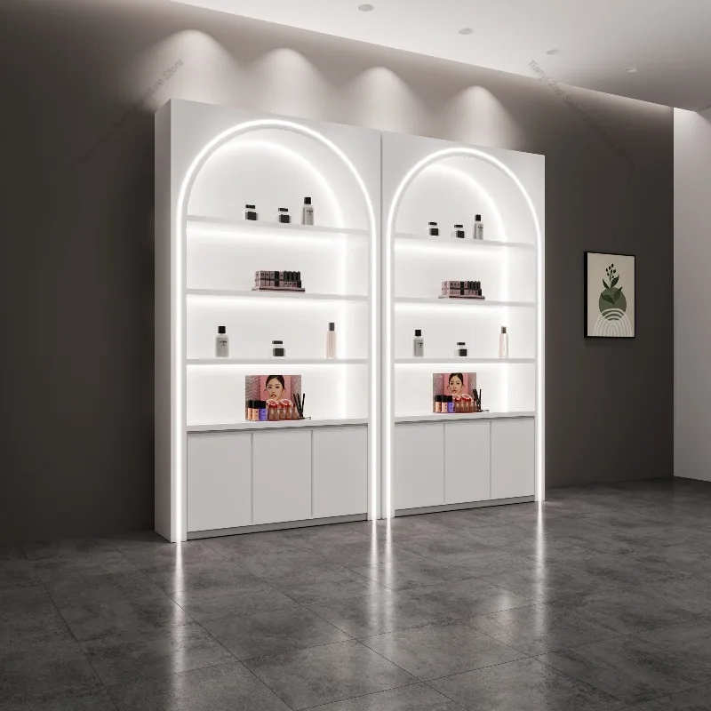 

Nordic Creative Cosmetics Display Cabinets Modern Minimalist Beauty Salon Commodity Display Cabinet Shelf Office Furniture FYMC