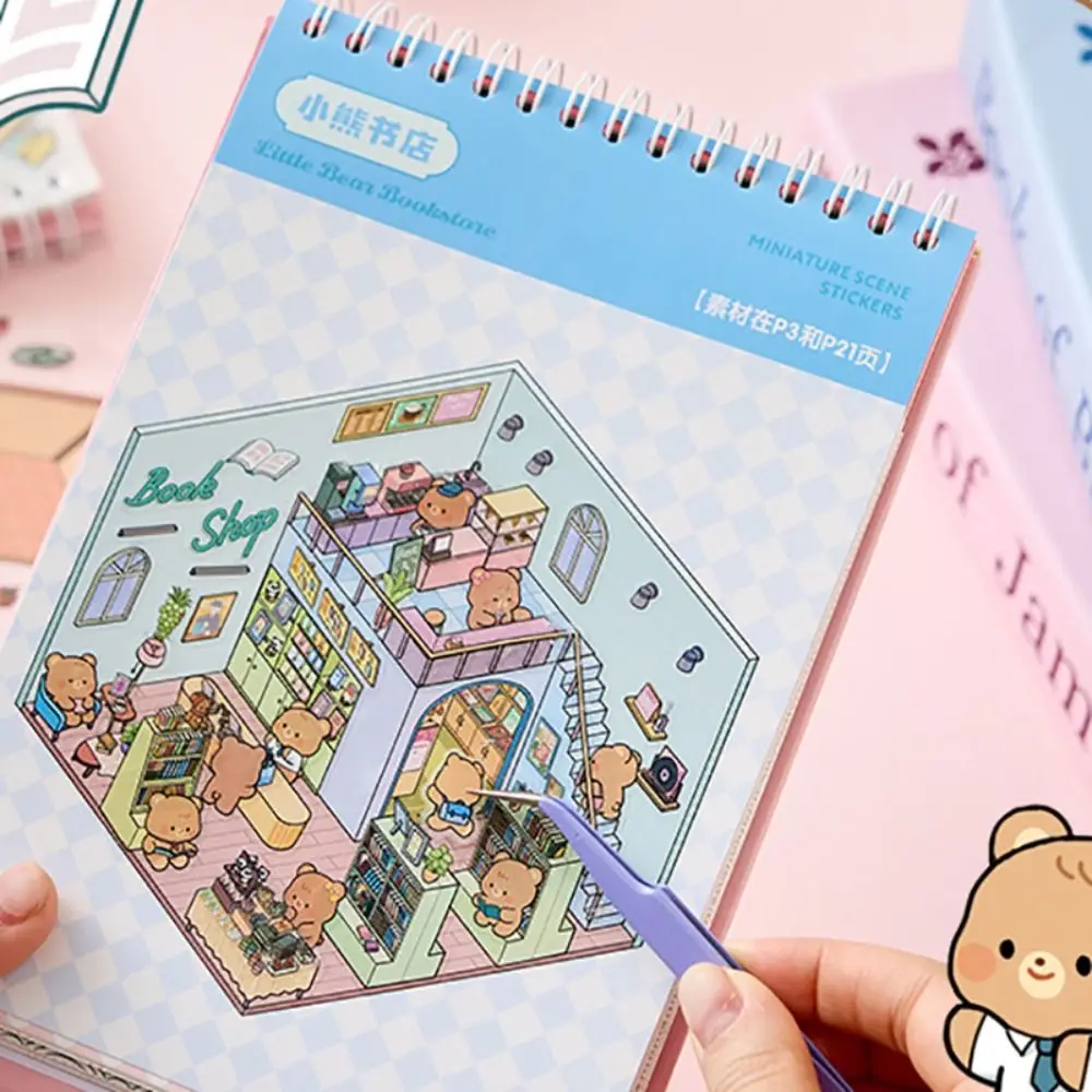 

20-в-1 миниатюрная пейзажная наклейка, коллекция ПЭТ, декомпрессия, сделай сам, наклейка на кабину, сцена, мультяшная 3D пейзажная наклейка, подарок