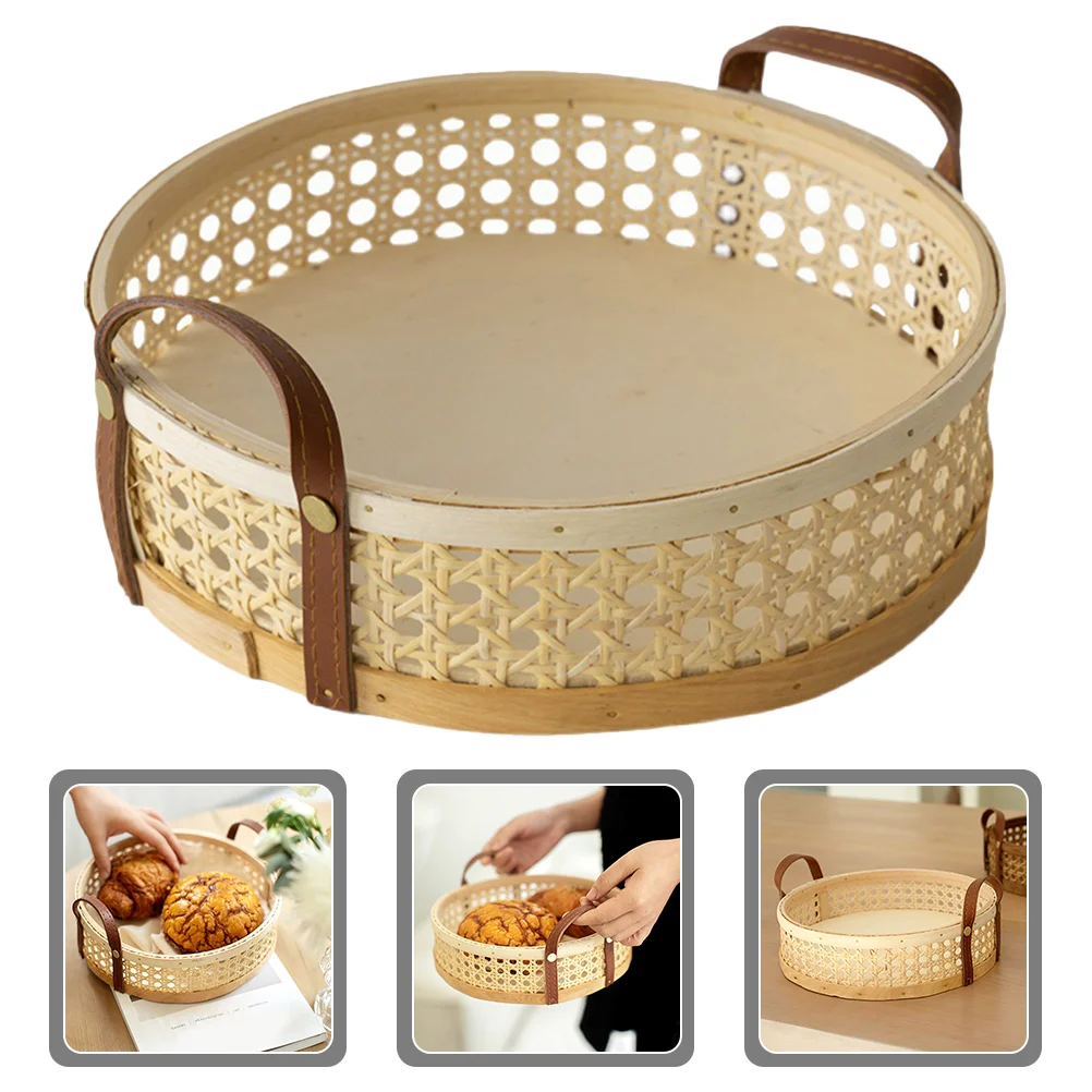 Desktop Rattan Basket Storage Baskets Fruit Containers Bamboo Candy Food Serving