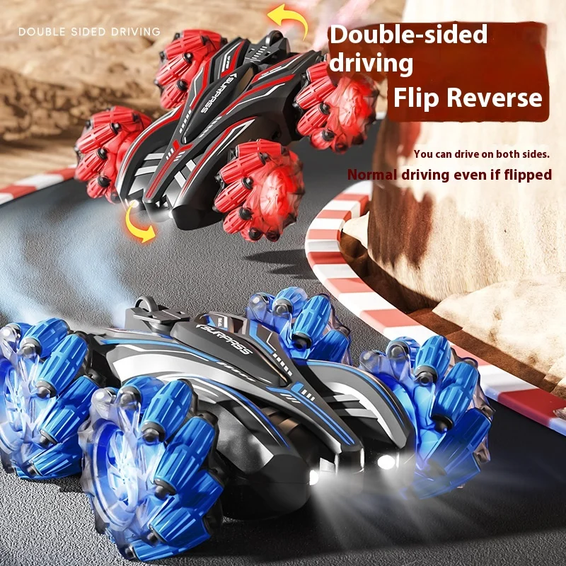 Children'S Spray Lighting Double-Sided Stunt Drift Remote Control Car Four-Wheel Drive Off-Road Vehicle High-Speed Toy Festival