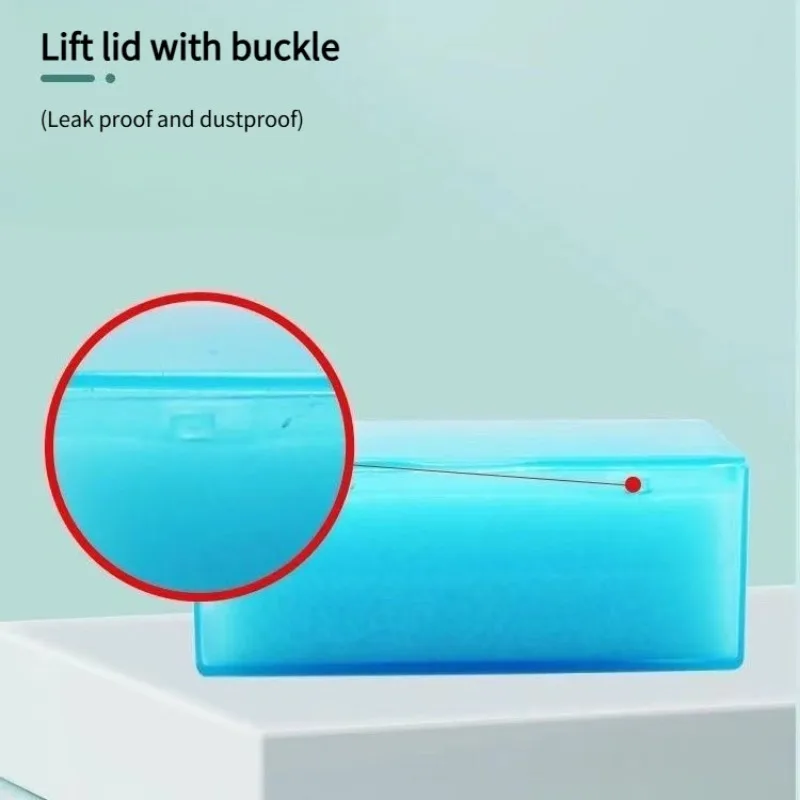 Dental 1-inch 2-inch Blue Plastic Sponge Portable Denture Box Tooth Storage Sponge Box Dental Oral Care Clean Hygienic Tools