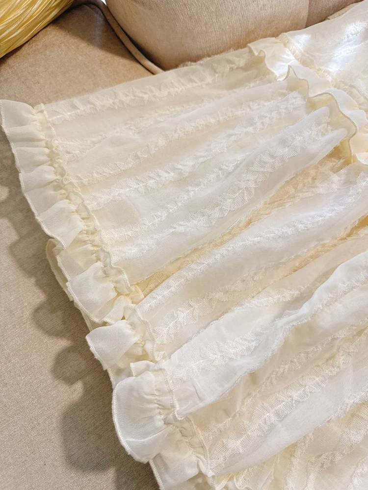 Romantic Lace Elastic High Waist A-Line Maxi Skirt Ele Full Length Holiday Versatile Long Skirt f Body Skirt