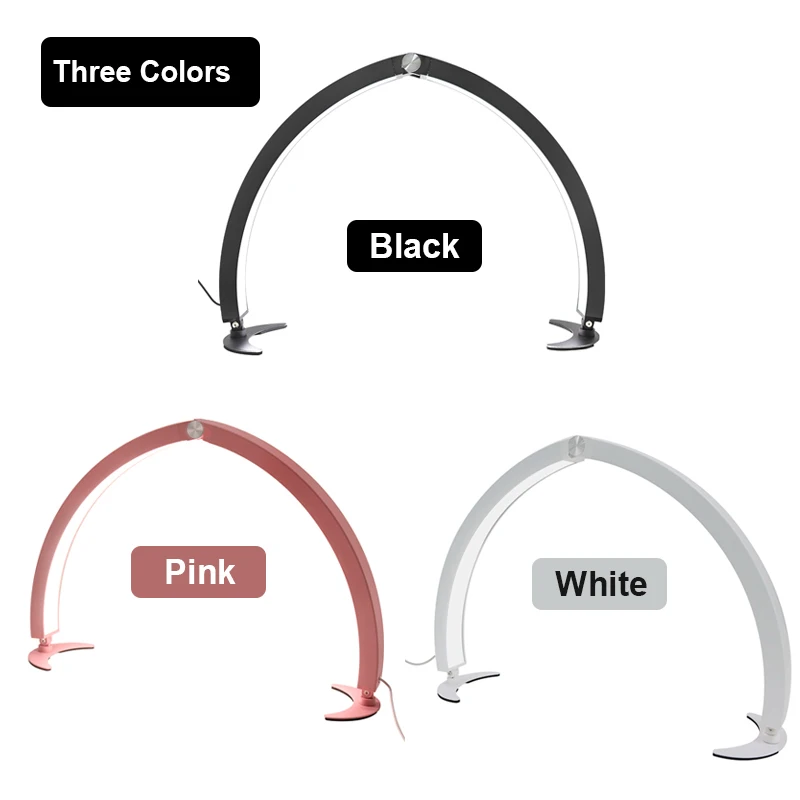 Beauty Live Broadcast Photography Light Half Moon Nail Table Lamp Foldable LED Crescent Manicure Desktop Light Fill Lighting