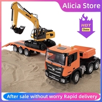 New HUINA 1/18 9CH RC Alloy Pallet Truck Excavator 2.4GHZ 9CH Remote Control Engineering Vehicle Model Childrens Toy Gift