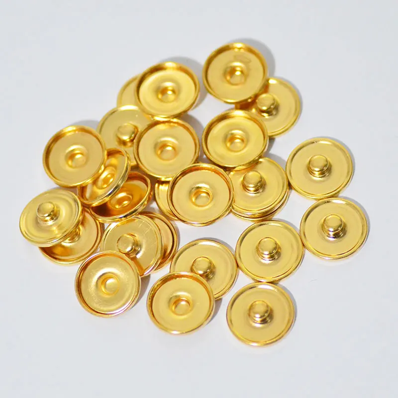 50pcs/lot Snap Jewelry Accessories Findings Components 12MM 18MM 20MM Metal Snap Buttons for Make Glass Snap Button Fittings