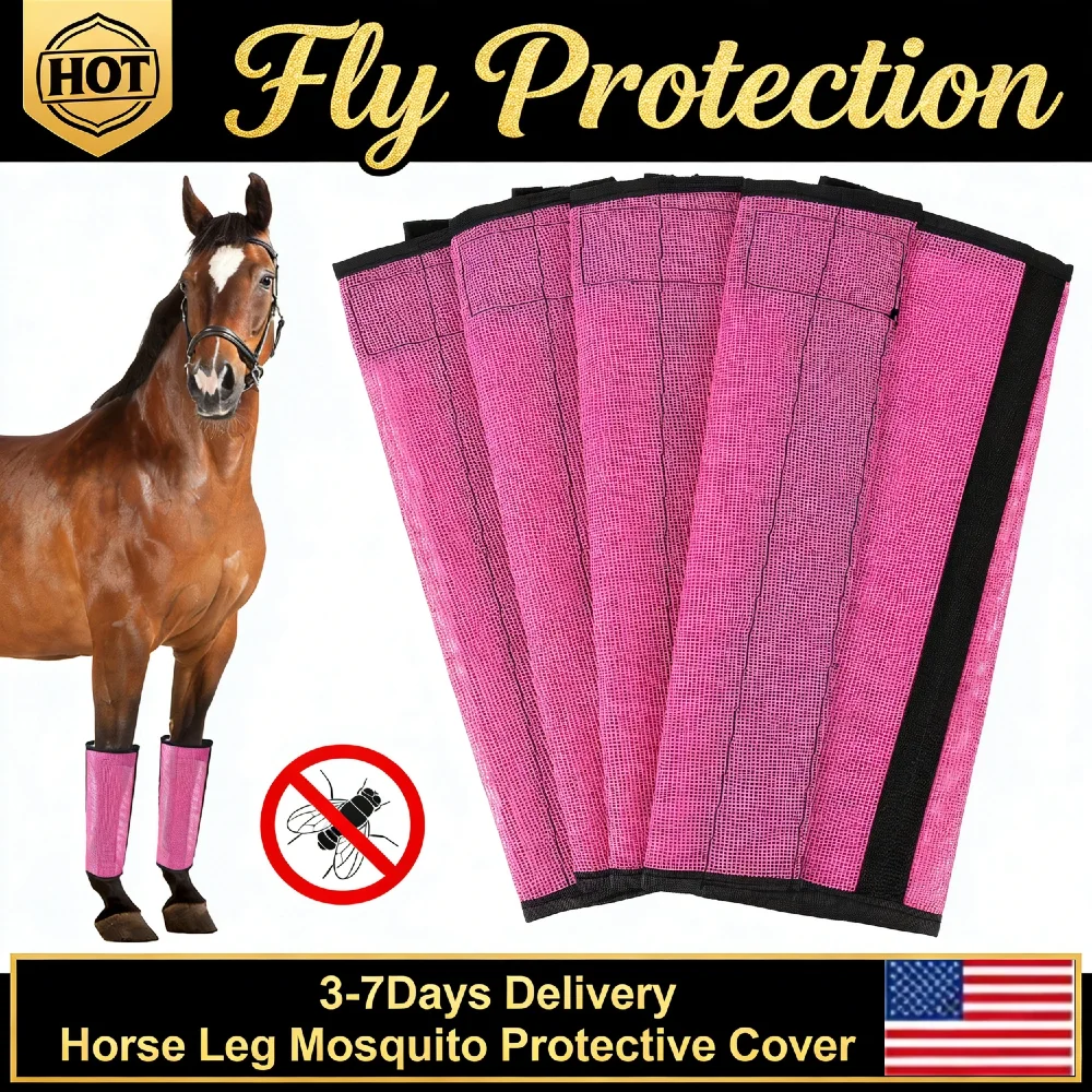 

Комплект из 4 защитных чехлов для ног лошади: дышащие сетчатые ботинки от комаров и мух, снижающие трещание ногами, легко надеваются, быстросохнущие