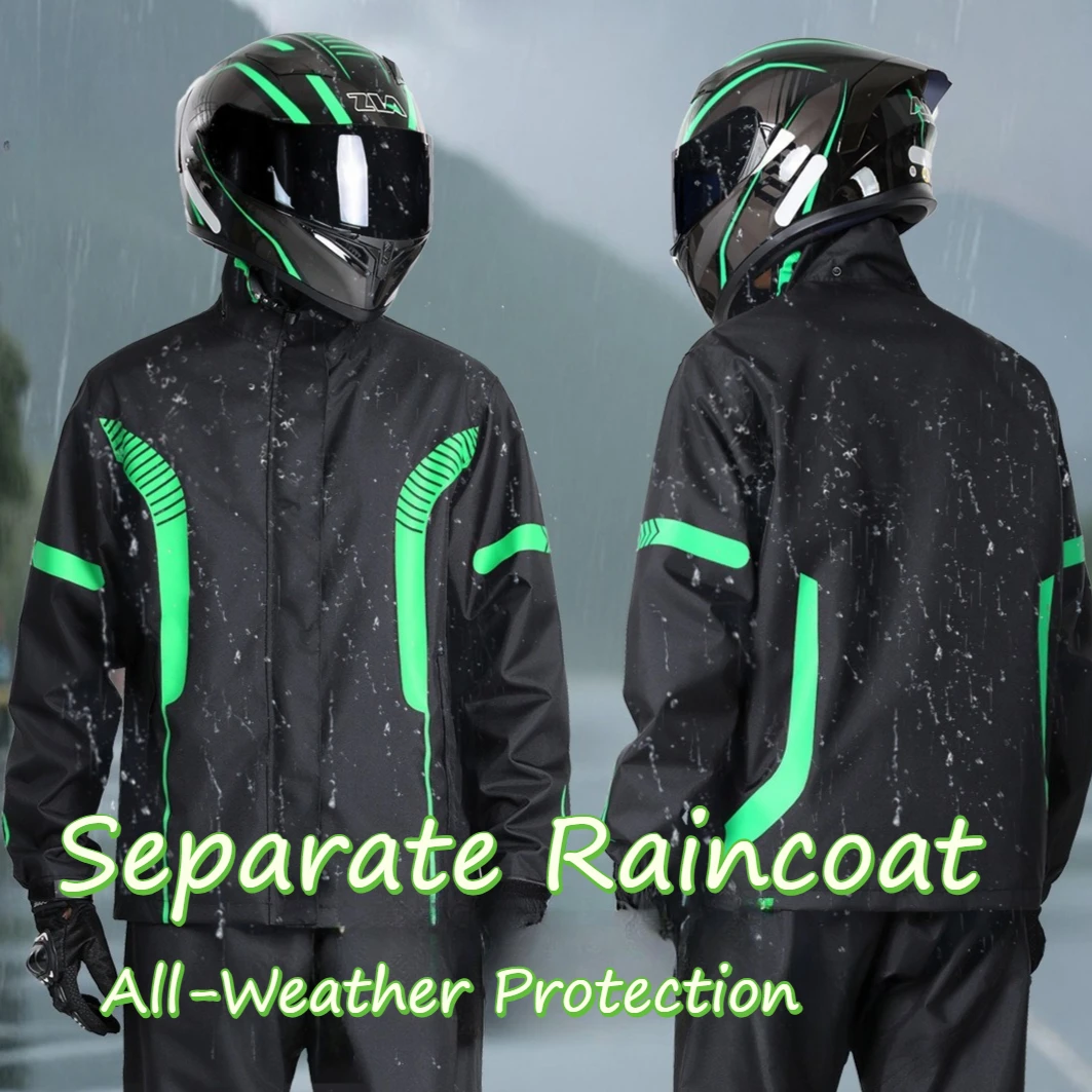 

Премиум-дождевик для мотоциклистов, мужской, водонепроницаемый, для езды, со съемным капюшоном, профессиональный, для активного отдыха, с герметичными швами, раздельный дождевик