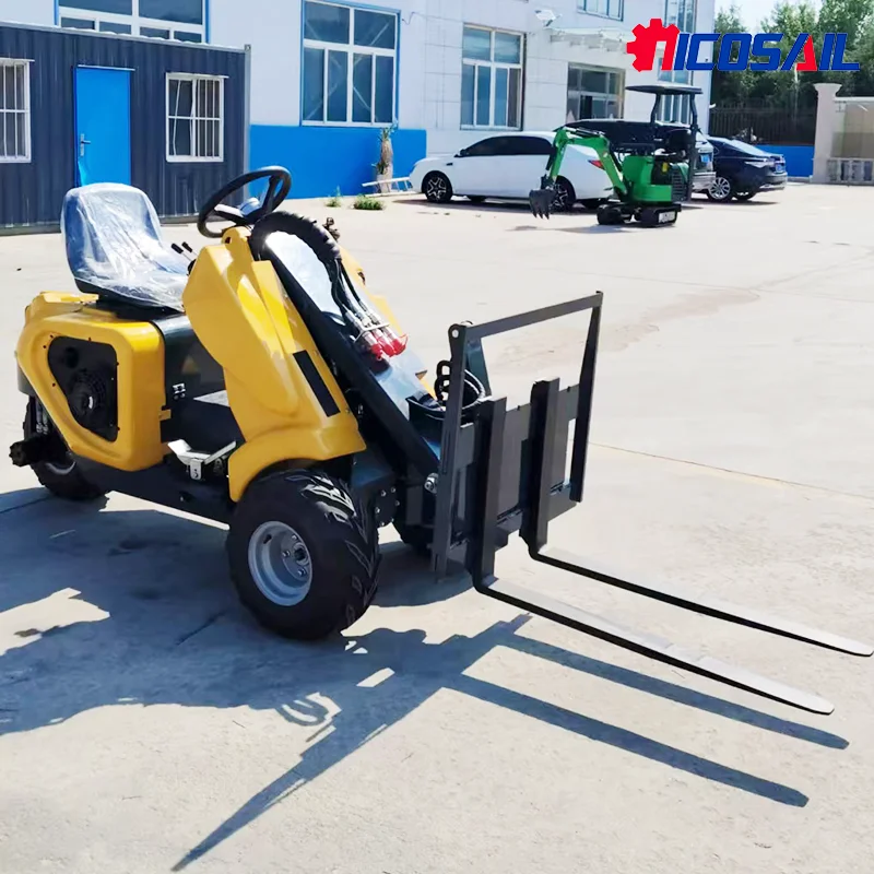 

Mini 10kw Skid Steer Loader with 400kg 500kg Capacity Three-Wheel Wheel Loader Meets Euro 5/EPA Standards