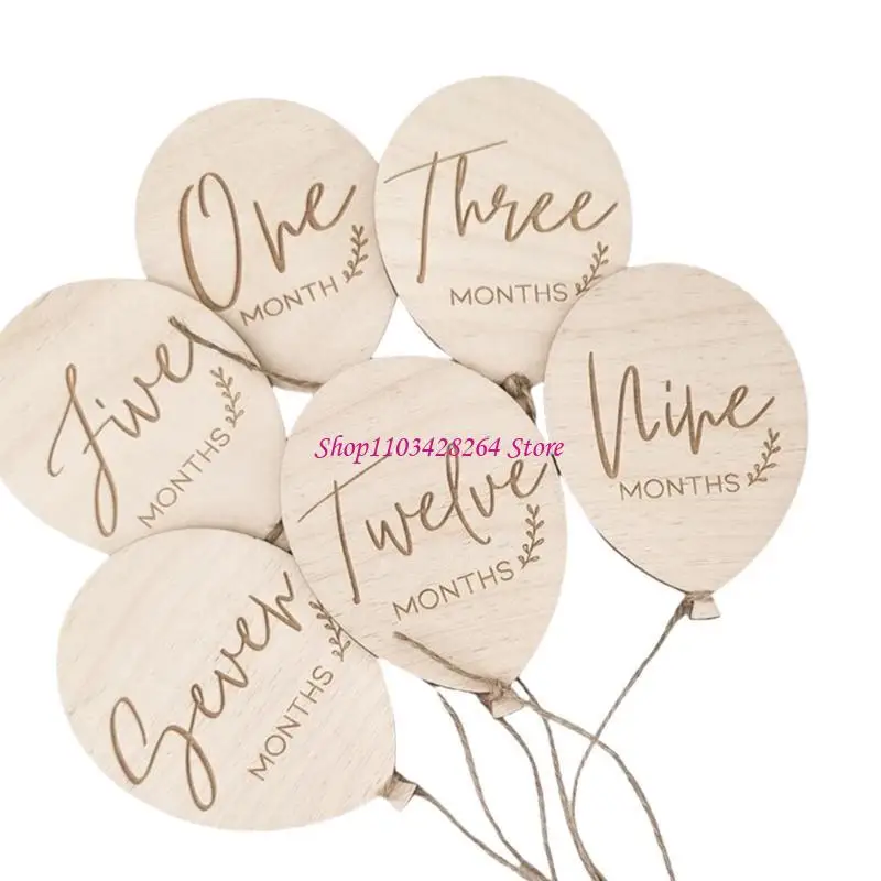 علامات معالم الطفل الخشبية الفريدة من نوعها، بطاقات معالم الطفل الخشبية المزخرفة لتسجيل لحظة النمو للآباء الجدد #1