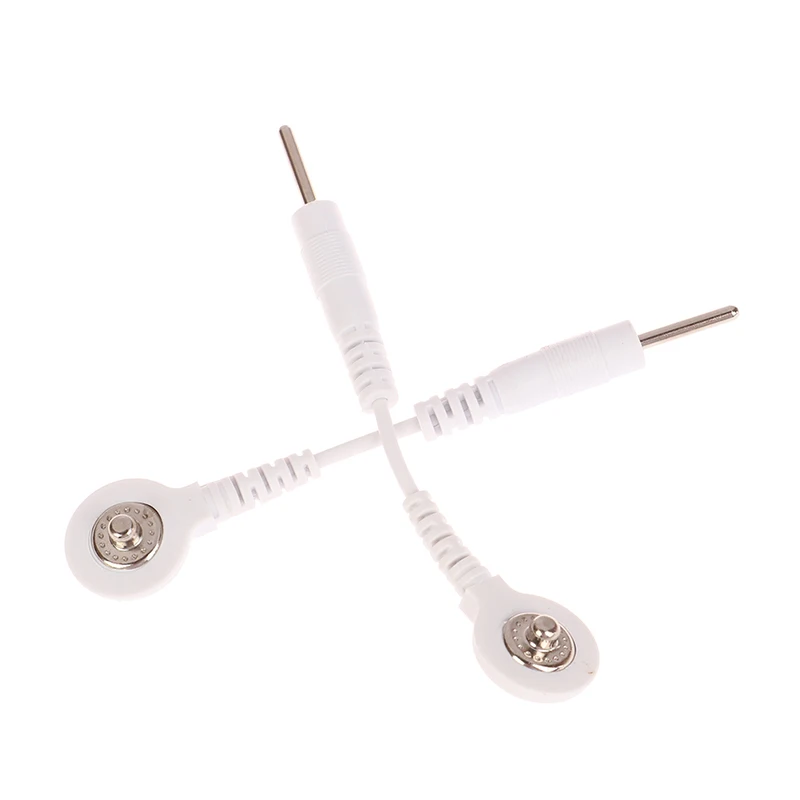 Câbles de connexion de fil d'électrode, 2 pièces, prise 2.0mm Snap 3.5mm, connecteur mâle, utilisation pour appareil de Machine de Massage Tens/EMS