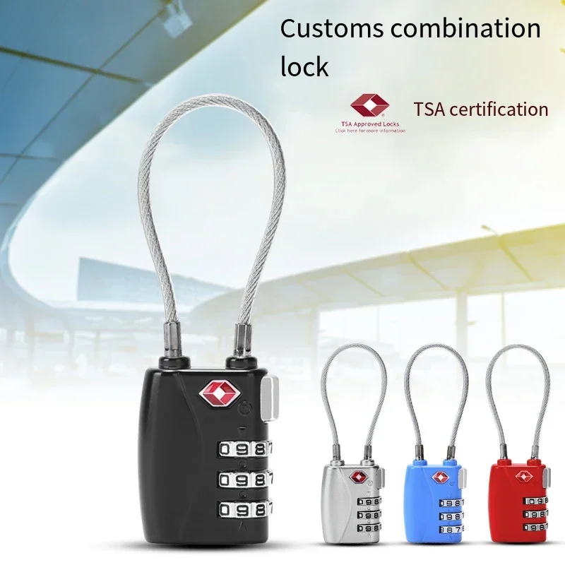 TSA Customs Lock Small 3 Digit Luggage Bag Zipper Code Lock Padlock TSA719 Password Changeable