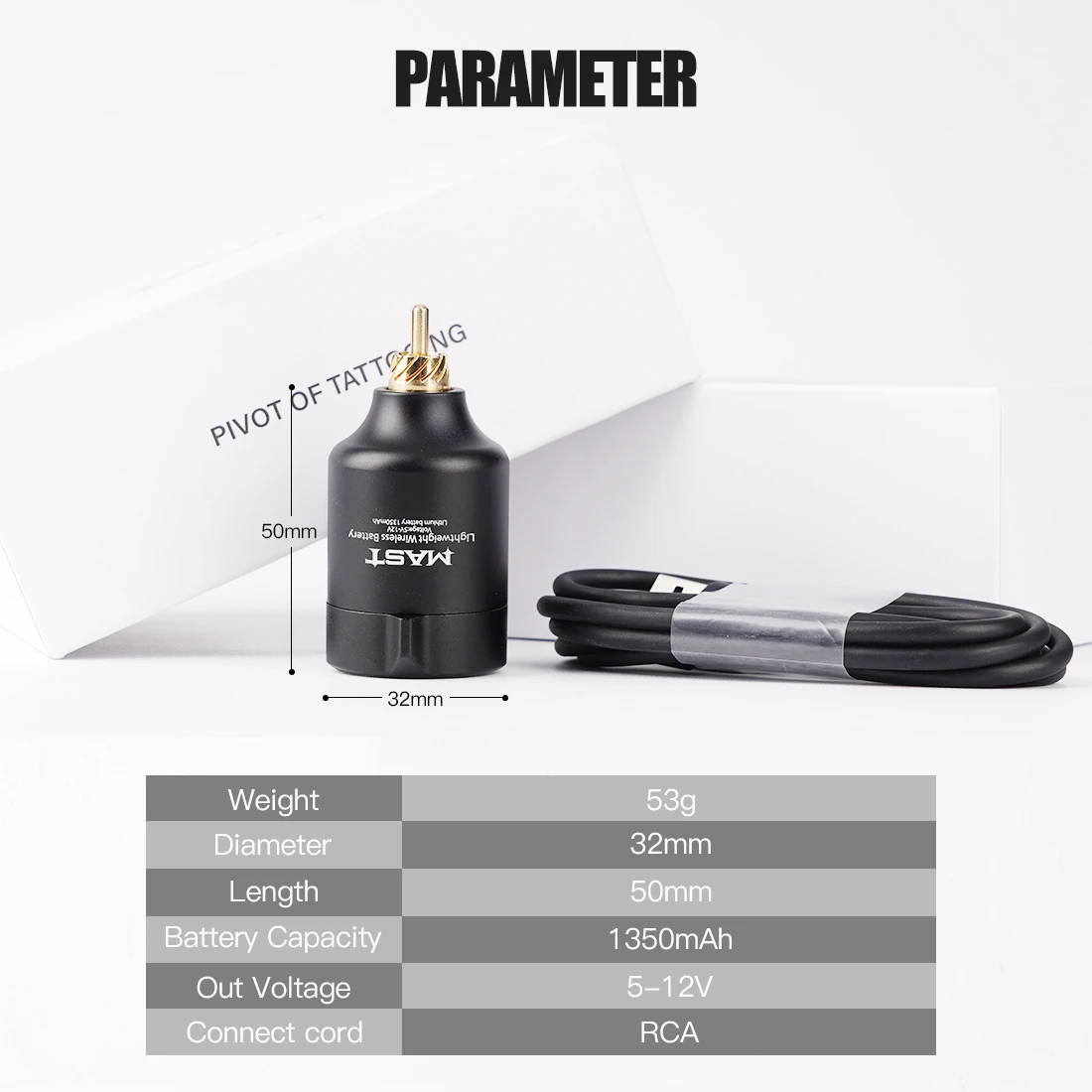 الصاري الوشم T1 اللاسلكية شحن سريع الوشم بطارية 1350 مللي أمبير قابلة للشحن RCA واجهة شاشة LCD إمدادات الطاقة لآلة دوارة