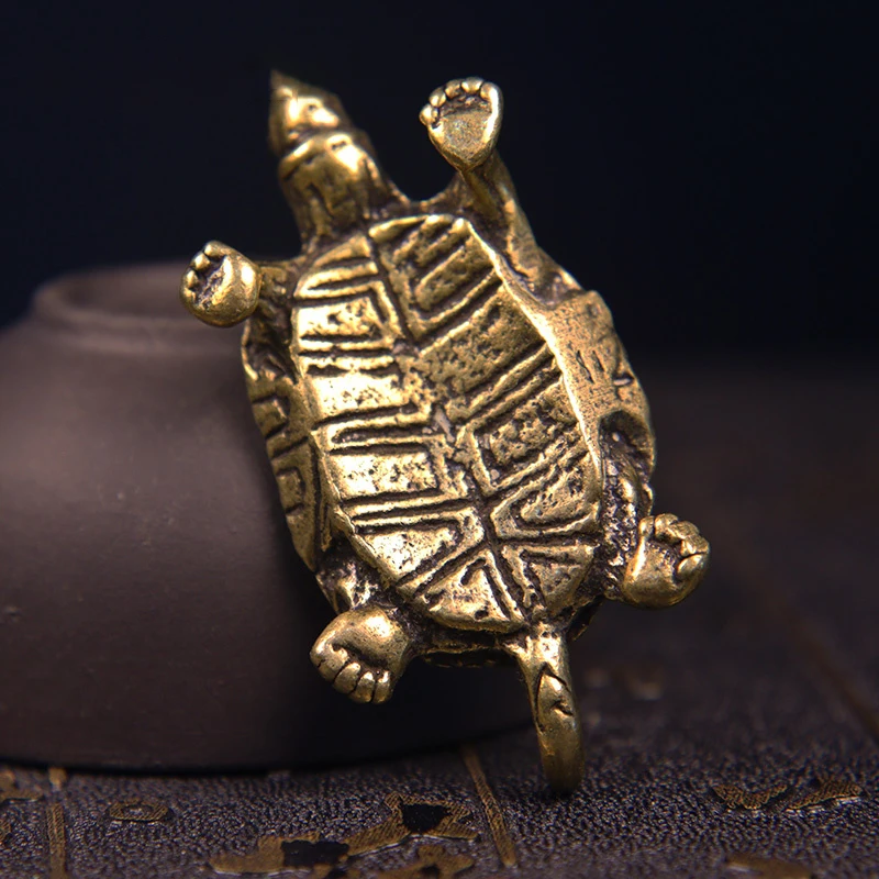 Vintage Brass Tiger The Chinese Zodiac Animal Solid Brass Small Ornament Mini Original Tiger Home Decoration Ornament Lucky Gift