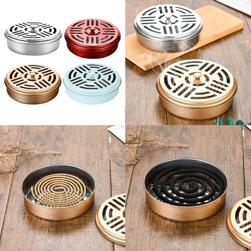 

Mosquitos Coil Holder Mosquitos Incense Burners, Mosquitos Spiral Holder Mosquitos Coil Box with Handle & Lid For Travel 24BD