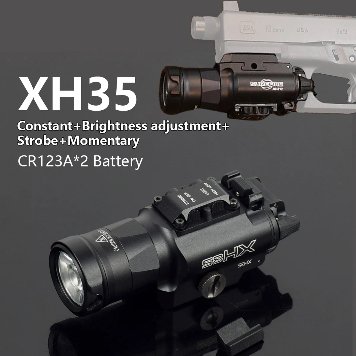 

Tactical Surefire XH35 X300UH-B X300 Ultra Pistol Scout Light Lamp Outdoor Metal Gun Strobe LED Weapon Rail Flashlight Lanterna