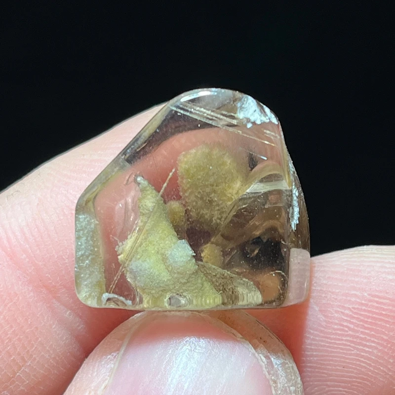 100%Natural Brazil Gold Rutilated Quartz Hair Crystal Mineral Specimen Healing Stone Home Decor