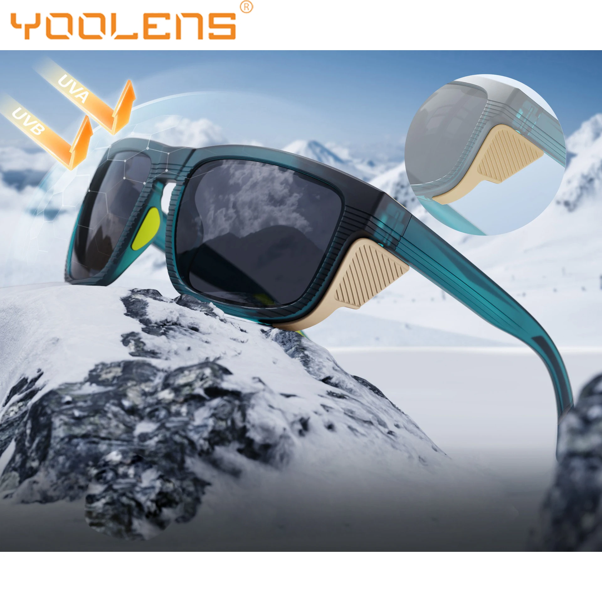

Солнцезащитные очки YOOLENS для альпинизма и походов, ветрозащитные, пылезащитные, с защитой от УФ-излучения UV400, ультралегкие, со съемными боковыми накладками, для активного отдыха YKM-Y361F