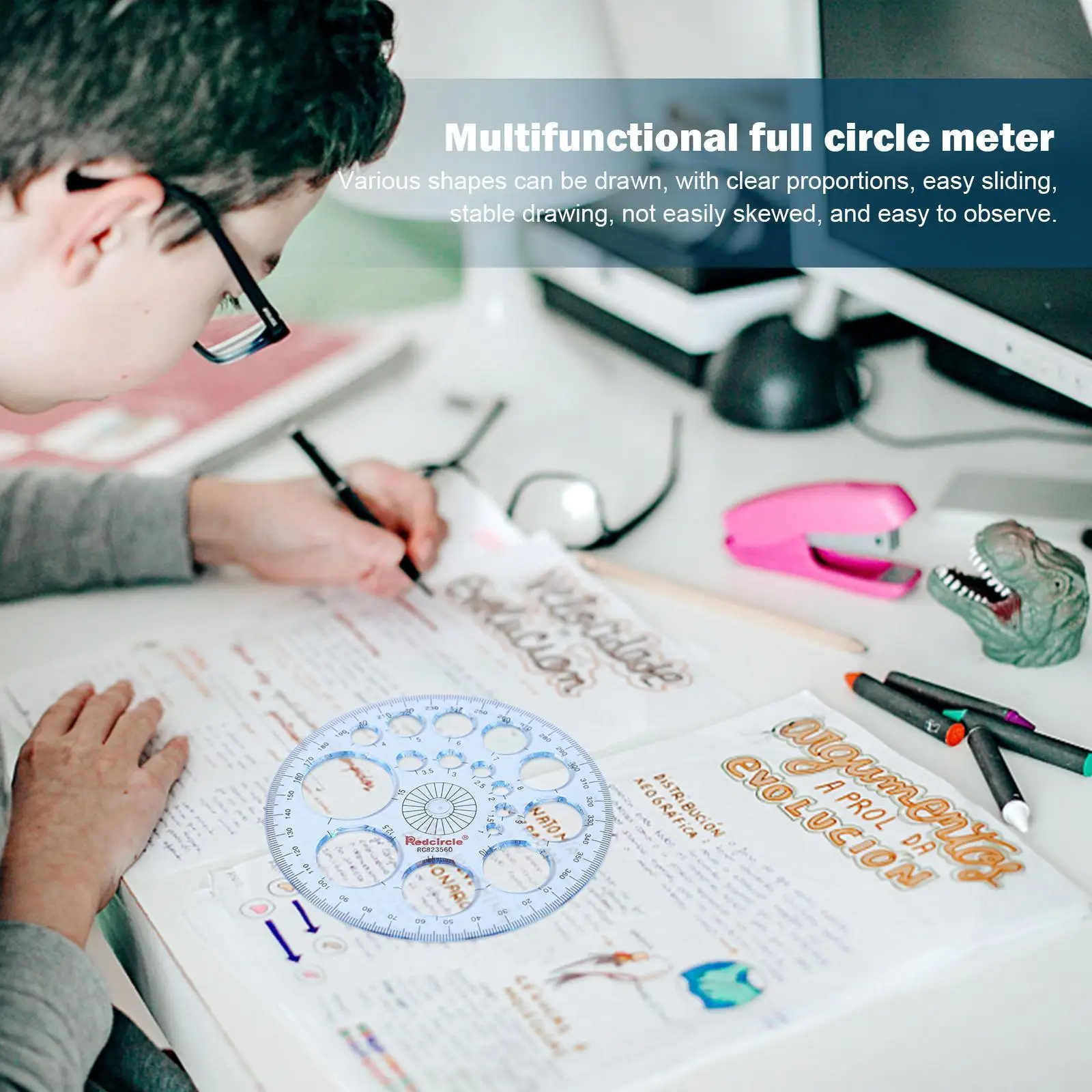 

Professional Geometric Template Plastic Measuring Ruler Circles Drawing Shape Stencils for School Students Gadgets