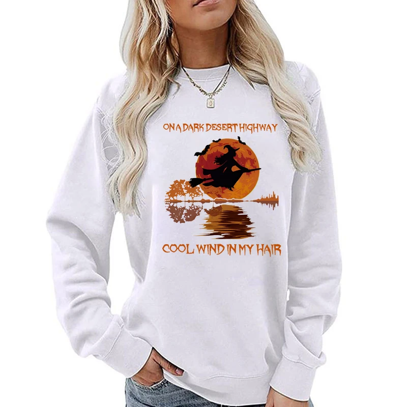 Autumn Winter Fashion Long Sleeve Pullover Loose Plus Size Ona Dark Desert Highway Cool Wind In My Hair Printed Sweatshirts