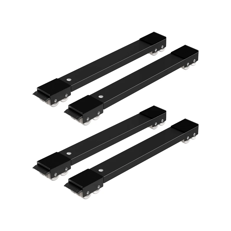 4Pcs Appliance Storage Rack With Brake Mobile Roller Retractable Heightened Base